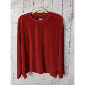 Patagonia Vintage Rhythm Sweater Mens Red Synchilla Crewneck Pullover M Medium